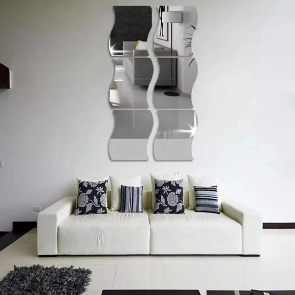 Silver Acrlyic Mirror x 6 (Big Size Zigzag)