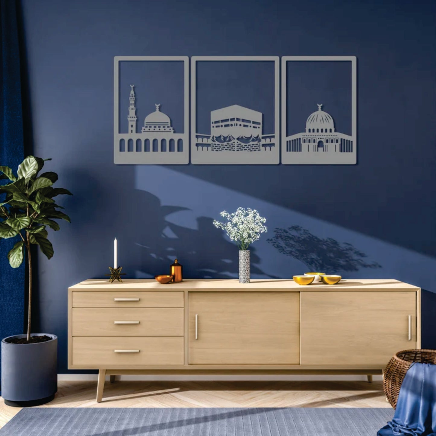 Masjid An-Nabawi Masjid Al Haram Masjid Al Aksa Set of 3 Islamic Wall Art.